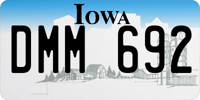 IA license plate DMM692