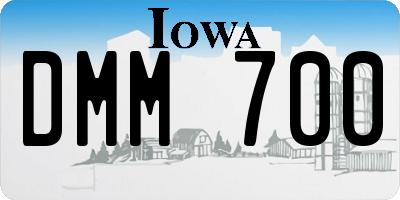 IA license plate DMM700