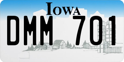 IA license plate DMM701