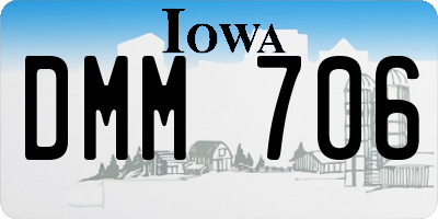 IA license plate DMM706