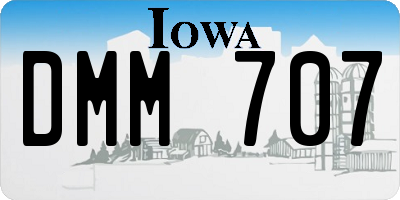 IA license plate DMM707