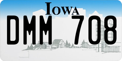 IA license plate DMM708