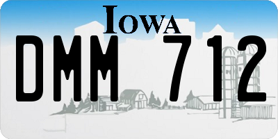 IA license plate DMM712