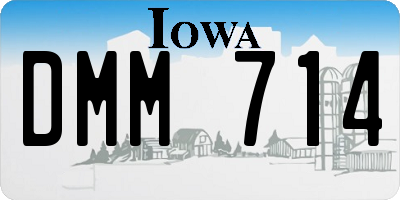 IA license plate DMM714