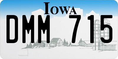 IA license plate DMM715