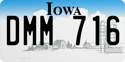 IA license plate DMM716