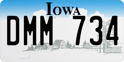 IA license plate DMM734