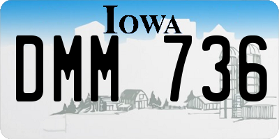 IA license plate DMM736