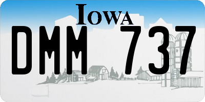 IA license plate DMM737