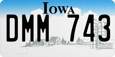 IA license plate DMM743