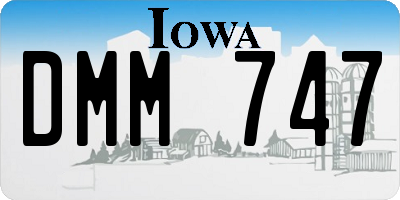 IA license plate DMM747