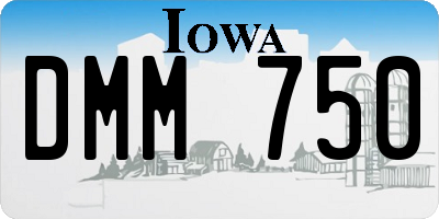 IA license plate DMM750