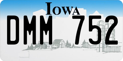 IA license plate DMM752