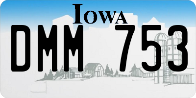 IA license plate DMM753