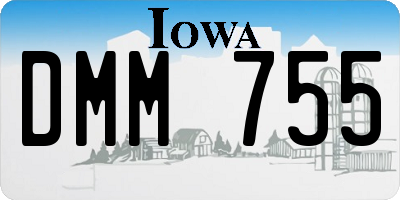 IA license plate DMM755