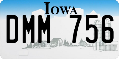 IA license plate DMM756