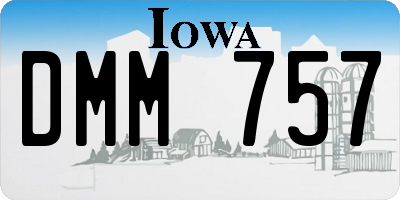 IA license plate DMM757