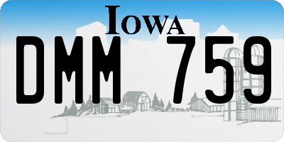 IA license plate DMM759