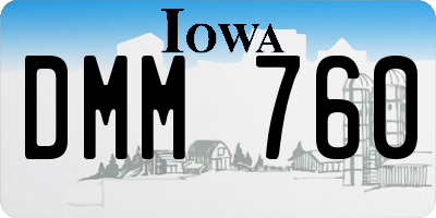 IA license plate DMM760