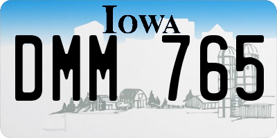 IA license plate DMM765