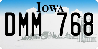 IA license plate DMM768