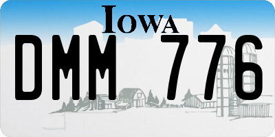IA license plate DMM776