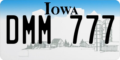 IA license plate DMM777