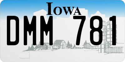 IA license plate DMM781