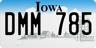IA license plate DMM785