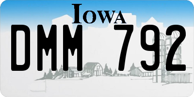IA license plate DMM792