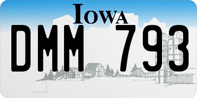 IA license plate DMM793