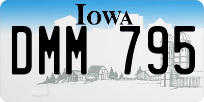 IA license plate DMM795
