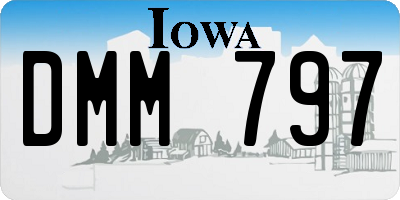 IA license plate DMM797