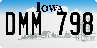 IA license plate DMM798