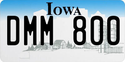 IA license plate DMM800