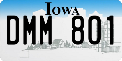 IA license plate DMM801