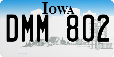 IA license plate DMM802