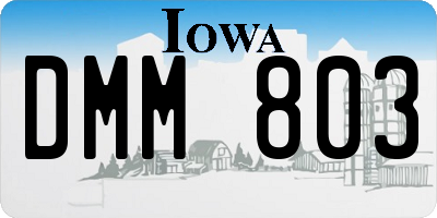 IA license plate DMM803