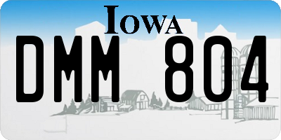 IA license plate DMM804