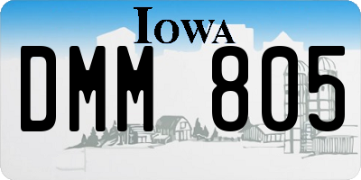 IA license plate DMM805