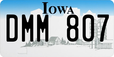 IA license plate DMM807