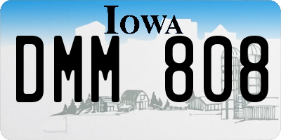 IA license plate DMM808