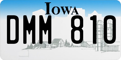 IA license plate DMM810