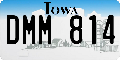 IA license plate DMM814