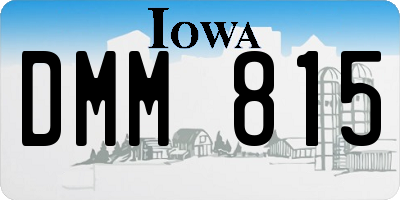 IA license plate DMM815