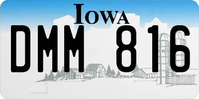 IA license plate DMM816