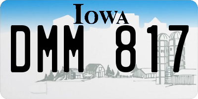 IA license plate DMM817