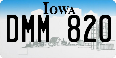 IA license plate DMM820