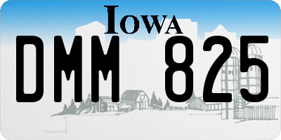 IA license plate DMM825