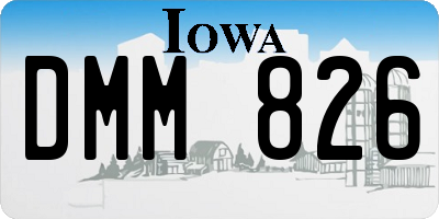 IA license plate DMM826